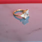 Gold Plated White Swarovski Gemstone Adjustable Ring For Him - Her