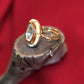 Gold Polish White Gemstone Ring for Her