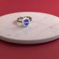 92.5 Silver Zircon Purple Gemstone Adjustable Ring for Her