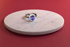92.5 Silver Zircon Purple Gemstone Adjustable Ring for Her
