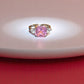 92.5 Silver Swarovski Pink Crystal Adjustable Ring For Her