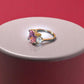 92.5 Silver Swarovski Pink Crystal Adjustable Ring For Her