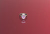 92.5 Silver Zircon Pink Gemstone Adjustable Ring For Her