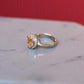 92.5 Silver Zirconia Peach Heart Gemstone Adjustable Ring of Her