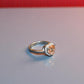 92.5 Silver Zirconia Peach Heart Gemstone Adjustable Ring of Her