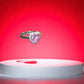 92.5 Silver Pink Heart Gemstone Adjustable Ring of Her