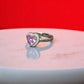 92.5 Silver Pink Heart Gemstone Adjustable Ring of Her