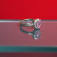 92.5 Silver Pink Heart Gemstone Adjustable Ring of Her