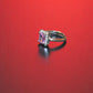 92.5 Silver Zircon Cushion Shape Pink Gemstone Adjustable Ring of Her