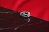 92.5 Silver Zircon Green Heart Gemstone Adjustable Ring for Her
