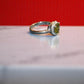 92.5 Silver Zircon Green Heart Gemstone Adjustable Ring for Her