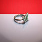 92.5 Silver Zircon Green Butterfly Adjustable Ring for Her