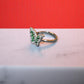 92.5 Silver Zircon Green Butterfly Adjustable Ring for Her