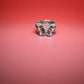 92.5 Silver Zircon Red Butterfly Adjustable Ring for Her
