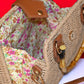 Bamboo Dark Beige Sling Bag with Wooden Handle