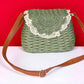Bamboo Mehndi Green Crochet Sling Bag