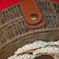 Bamboo Off White Flower Round Sling Bag