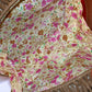 Bamboo Off White Flower Round Sling Bag