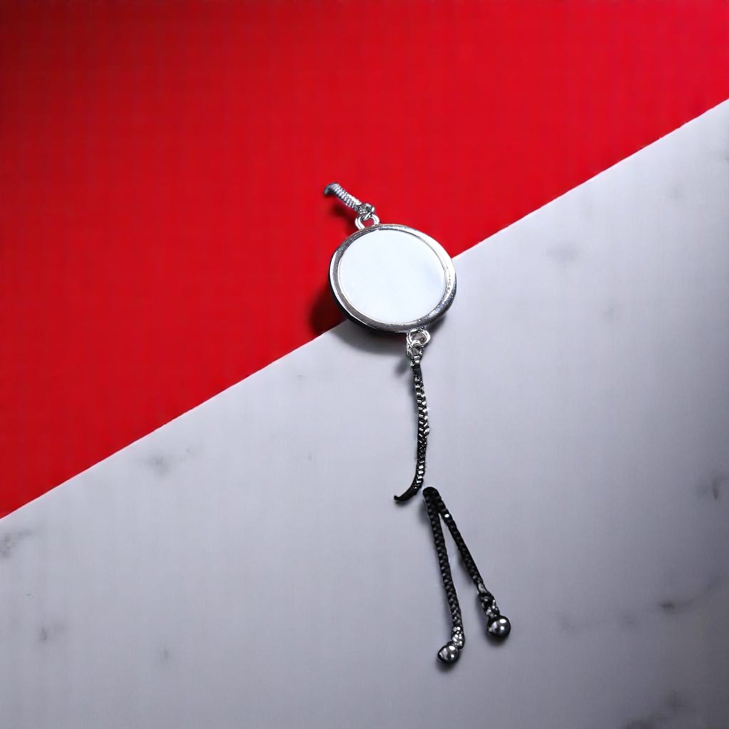 92.5 Silver White Coin Bracelet