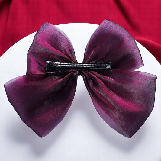 Organza Wine Hair Clip