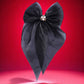 Organza Black Bow Clip