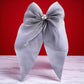 Organza Grey Bow Clip