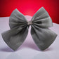 Organza Steel Grey Bow Clip