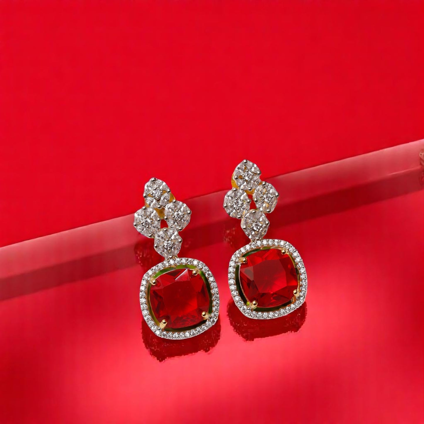 Zircon Red Gemstone Earrings