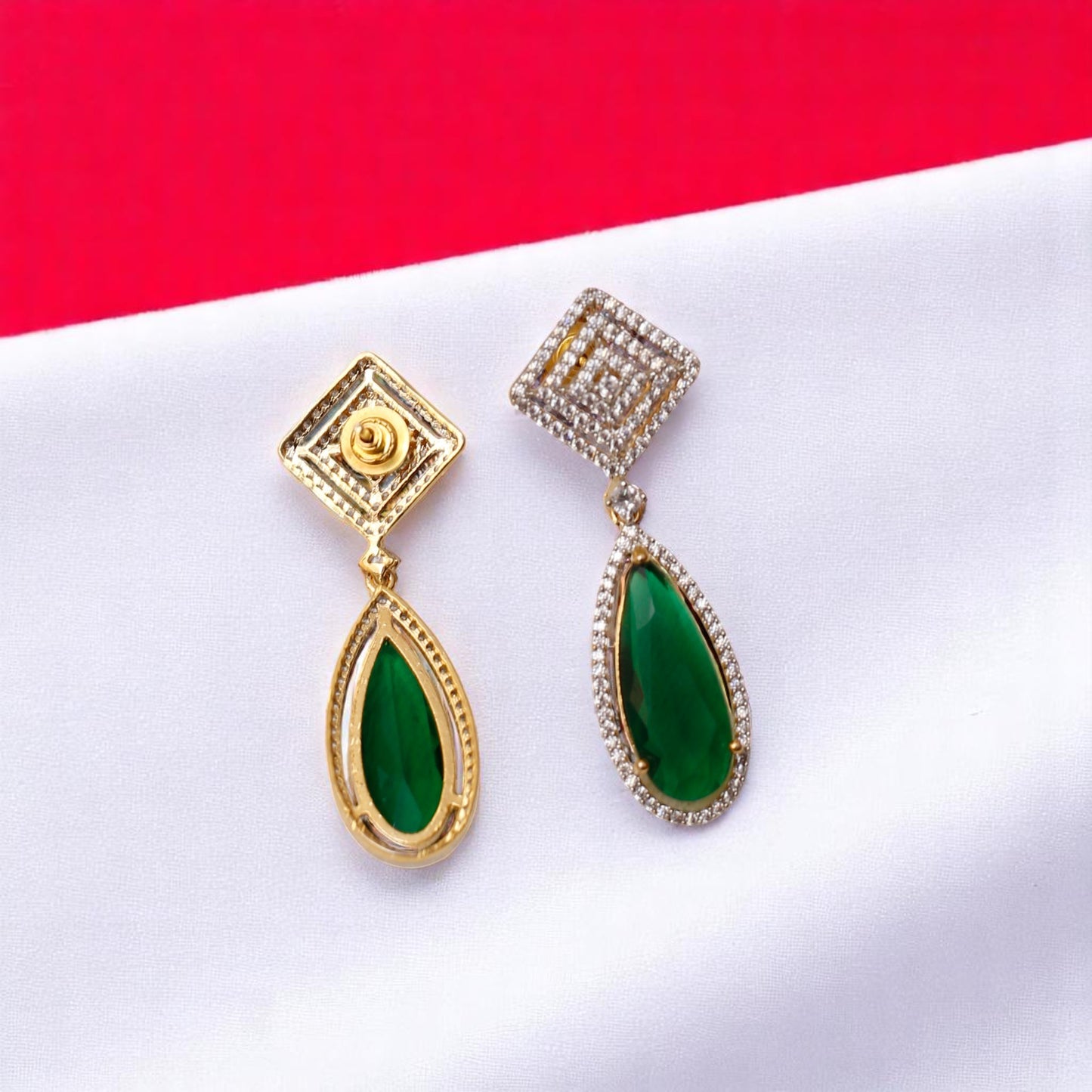 Zircon Green Panna Earrings