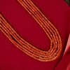 Five Strand Emerald Oynx Mehroon Stone Beads Necklace for Women and Girls