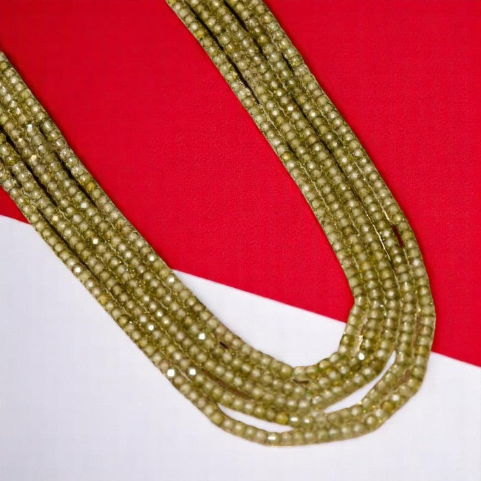 Five Strand Emerald Onyx Green Stone Beads Necklace for Women and Girls