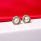 Synthetic Pearl Zircon Round Studs