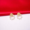 Synthetic Pearl Rose Studs