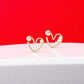 Synthetic Pearl Heart Studs