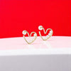 Synthetic Pearl Heart Studs