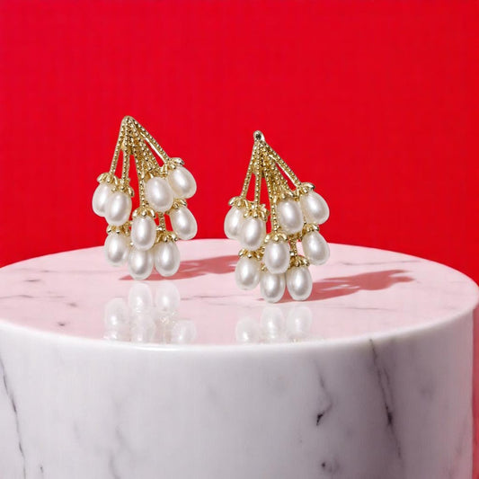 Synthetic Pearl Grape Studs