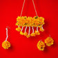 Gold yellow  Handmade Floral Haldi-Mehendi Bridal Jewelry Set