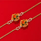 Orange Handmade Floral Haldi-Mehendi Bridal Jewelry Set