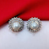Synthetic Pearl Zircon Round Studs
