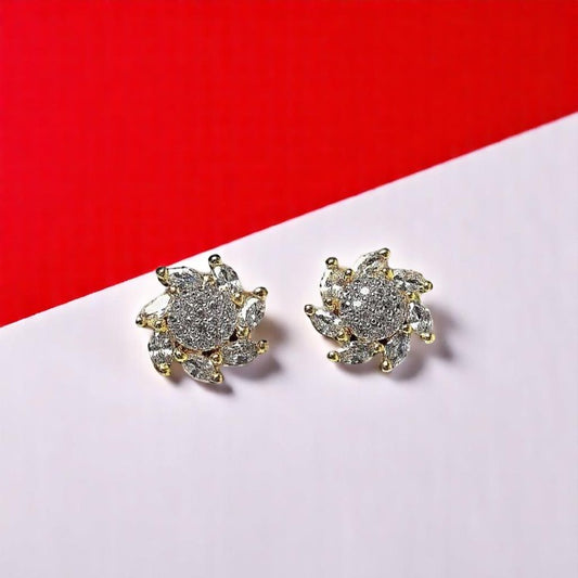 Zircon Gold Star Studs
