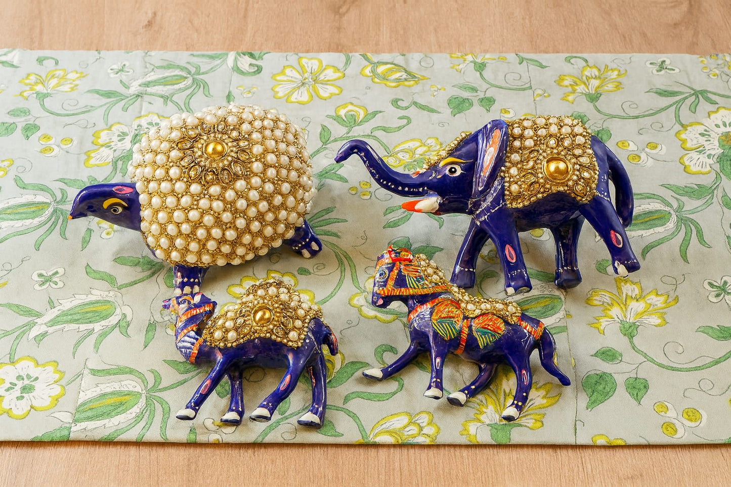 Regal Harmony – Meenakari Animal Showpiece Set