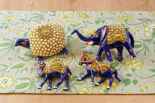 Regal Harmony – Meenakari Animal Showpiece Set