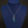 Blue Double Diamond Crystal Pendant – Geometric Elegance with Sparkling Facets