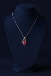 Pink Eye Crystal Pendant – Mystical Evil Eye Necklace in Rose Crystal