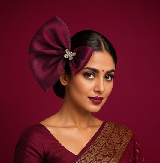 Organza Wine Hair Clip