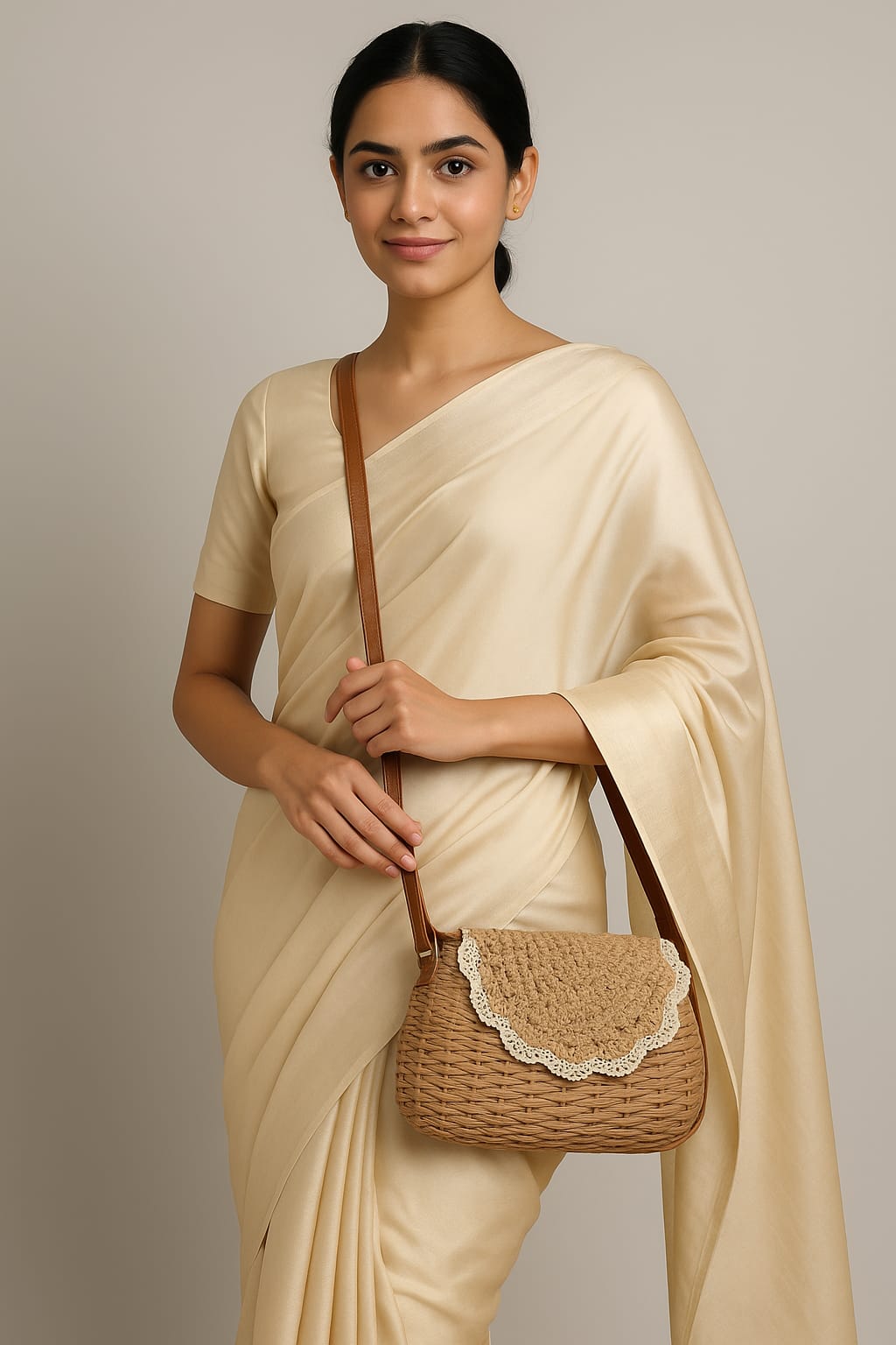 Bamboo Skin Crochet Sling Bag