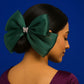 Organza Bottle Green Bow Clip