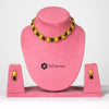 Gold plated ruby and panna leaf necklace set