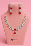 Red Rubia zircon necklace set