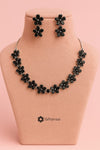 Black floral necklace set